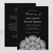Geometric Glittering Metallic Luxury Wedding Kaart (Voorkant / Achterkant)
