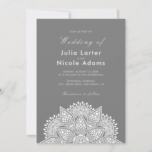 Geometric Glittering Metallic Luxury Wedding Kaart (Voorkant)