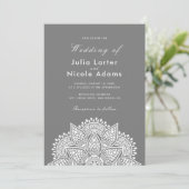 Geometric Glittering Metallic Luxury Wedding Kaart (Staand voorkant)