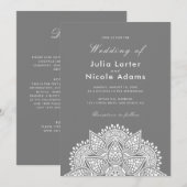 Geometric Glittering Metallic Luxury Wedding Kaart (Voorkant / Achterkant)