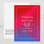 Geometric Glow Graduation Party Kaart (Voorkant / Achterkant)