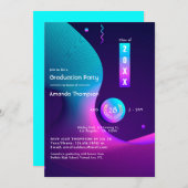 Geometric Glow Graduation Party Kaart (Voorkant / Achterkant)