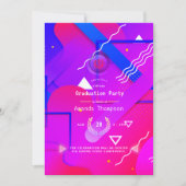 Geometric Glow Virtuele Afstudeerfeest Kaart (Voorkant)