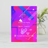 Geometric Glow Virtuele Afstudeerfeest Kaart (Staand voorkant)
