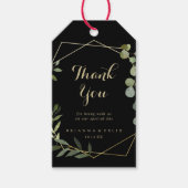 Geometric Gold Black Green Weddenschap Hartelijk d Cadeaulabel (Voorkant)