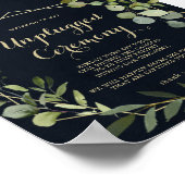 Geometric Gold Blue Green Unplugged Ceremony Sign Poster (Hoek)