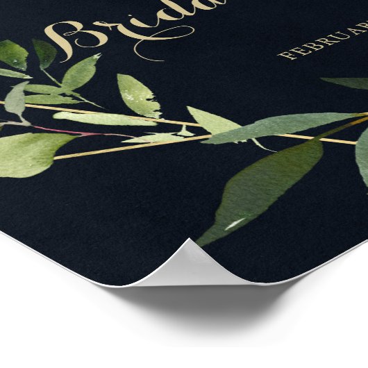 Geometric Gold Blue Green Vrijgezellenfeest Welkom Poster (Hoek)