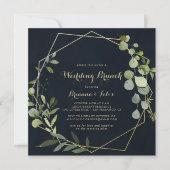 Geometric Gold Blue Green Wedding Brunch Kaart (Voorkant)