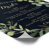 Geometric Gold Blue Green Wedding Drinks Menu Sign Poster (Hoek)