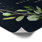 Geometric Gold Blue Green Wedding Welcome Sign Poster (Hoek)