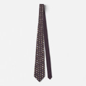 Geometric Gold & Cream Triangles on Dark Plum Patt Stropdas (Voorkant)