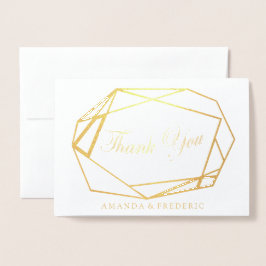 Geometric Gold Foil Jacaranda DANK JE Kaart