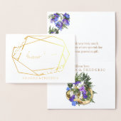 Geometric Gold Foil Jacaranda DANK JE Kaart (Display)