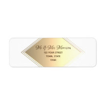 Geometric Gold Foil Return Address