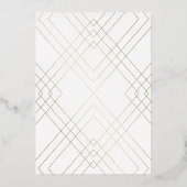 Geometric Gold Gatsby Wedding geperst Folie Uitnodiging (Achterkant)