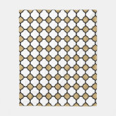 Geometric Gold Glitter Black White Quatrefoil Fleece Deken (Voorkant)