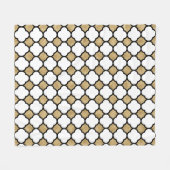 Geometric Gold Glitter Black White Quatrefoil Fleece Deken (Voorkant (Horizontaal))