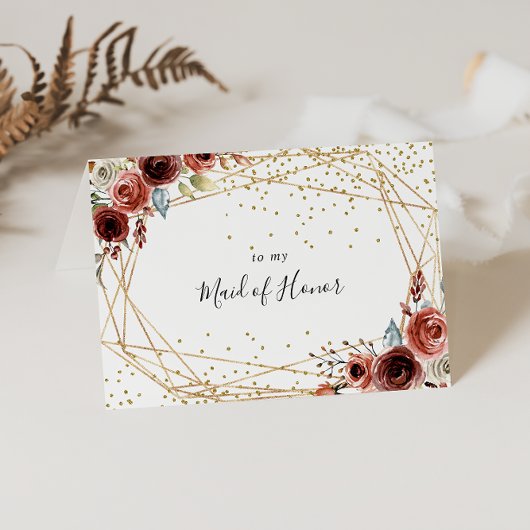 Geometric Gold Glitter Bridal Party Hartelijk dank Bedankkaart