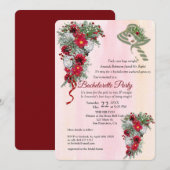 Geometric Gold Glitter Burgundy Bachelorette Party Kaart (Voorkant / Achterkant)