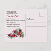 Geometric - Gold Glitter Burgundy Bouquets Aankondigingskaart (Achterkant)