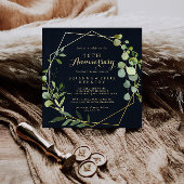 Geometric Gold Green 50th Wedding Jubileum Kaart