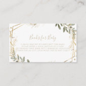 Geometric Gold Greenery Baby shower Boekaanvraag Informatiekaartje (Voorkant)