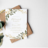 Geometric Gold Greenery Herfst Retirement Party Kaart