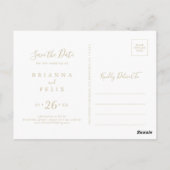 Geometric Gold Greenery Herfst Save the Date Briefkaart (Achterkant)