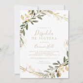 Geometric Gold Greenery Spaans Vrijgezellenfeest Kaart (Voorkant)