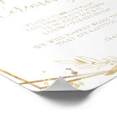 Geometric Gold Greenery Unplugged Ceremony Sign Poster (Hoek)