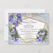 Geometric Gold & Jacaranda Flowers Theme Kaart (Voorkant)