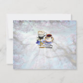 Geometric Gold & Jacaranda Flowers Theme Kaart (Achterkant)