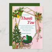 Geometric Gold Kerstmis Hartelijk dank Bedankkaart (Voorkant / Achterkant)