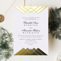 Geometric Gold Leaf Gatsby Calligraphy Wedding
