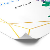 Geometric Gold Lijst blue floral Weduwschap Welkom Poster (Hoek)