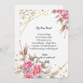 Geometric Gold Lijst Pink Fl wordt mijn bruidsmeis Kaart (Voorkant / Achterkant)