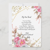 Geometric Gold Lijst Pink Fl wordt mijn bruidsmeis Kaart (Voorkant)