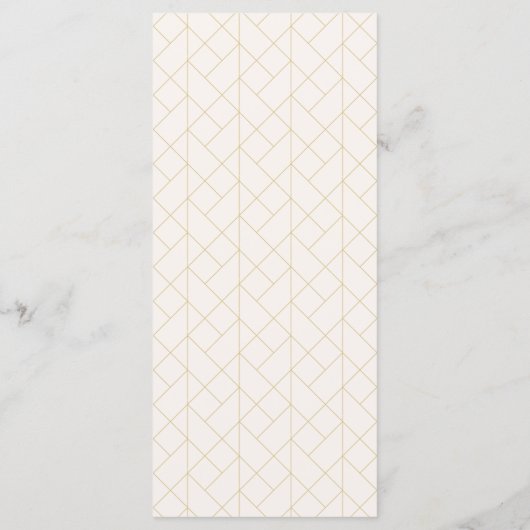 Geometric Gold Lines Monogram Oranje Weddenschap Menu (Achterkant)