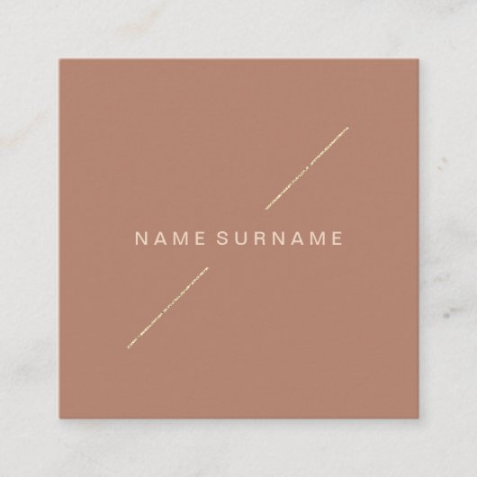 Geometric Gold Modern Minimalist Social Media Brow Vierkante Visitekaartje (Voorkant)