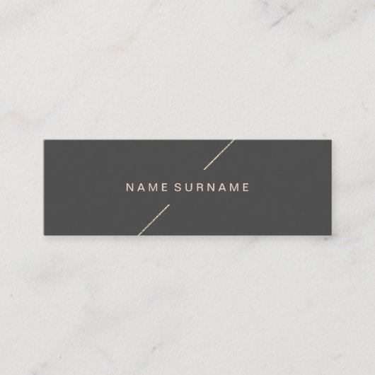 Geometric Gold Modern minimalistisch donkergrijs Mini Visitekaartje (Voorkant)