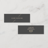Geometric Gold Modern minimalistisch donkergrijs Mini Visitekaartje (Voorkant / Achterkant)