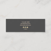 Geometric Gold Modern minimalistisch donkergrijs Mini Visitekaartje (Achterkant)