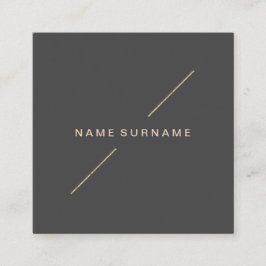 Geometric Gold Modern minimalistisch donkergrijs Vierkante Visitekaartje