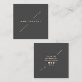 Geometric Gold Modern minimalistisch donkergrijs Vierkante Visitekaartje (Voorkant / Achterkant)