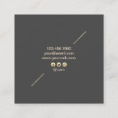 Geometric Gold Modern minimalistisch donkergrijs Vierkante Visitekaartje (Achterkant)