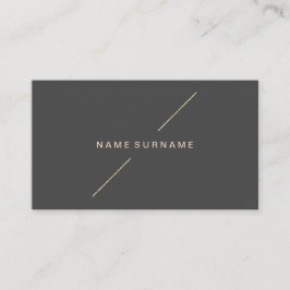 Geometric Gold Modern minimalistisch donkergrijs Visitekaartje