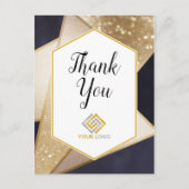 Geometric Gold Navy Blue Hartelijk dank voor uw Lo Briefkaart (Voorkant)