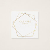 Geometric gold pentagon earring holder vierkante visitekaartjes (Voorkant)