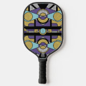 Geometric Gold Purple Art Deco Abstract Design Pickleball Paddle (Achterkant)