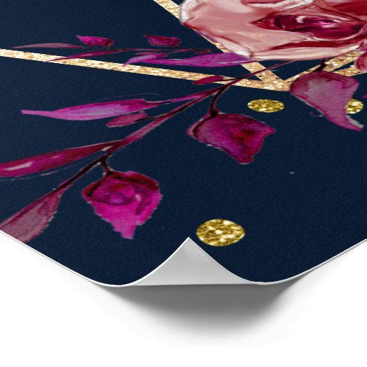 Geometric Gold Red Blue Rehearings Welcome Poster (Hoek)